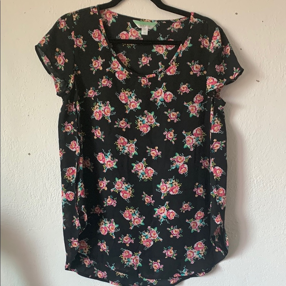 Decree Black Floral Blouse